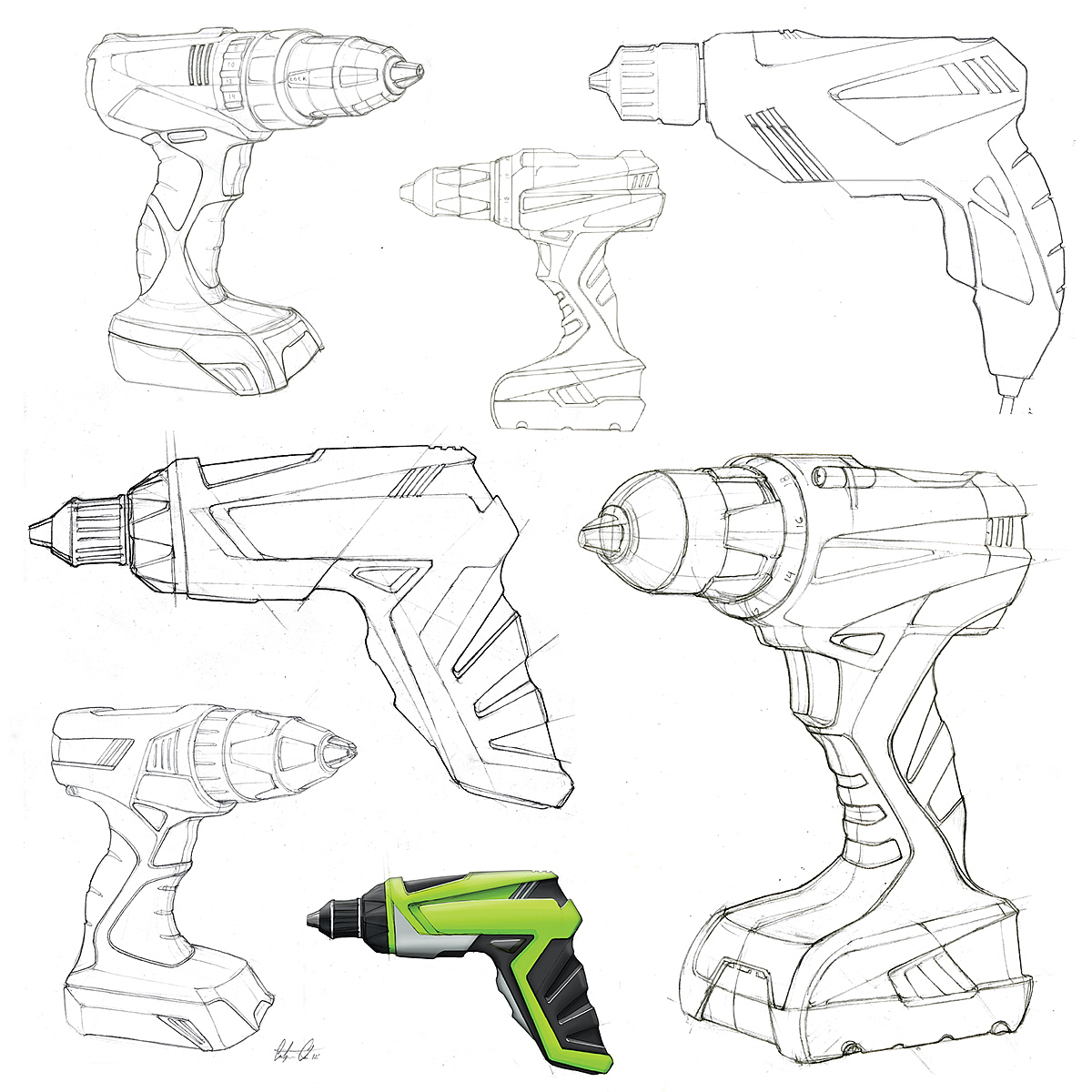 Tool machinery，product design，Hand drawn，