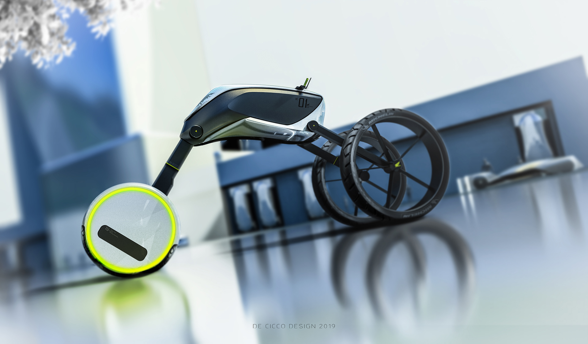 honda，Balance car design，Hand drawn，