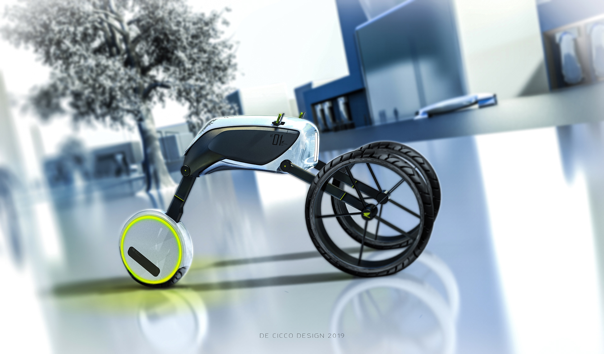 honda，Balance car design，Hand drawn，