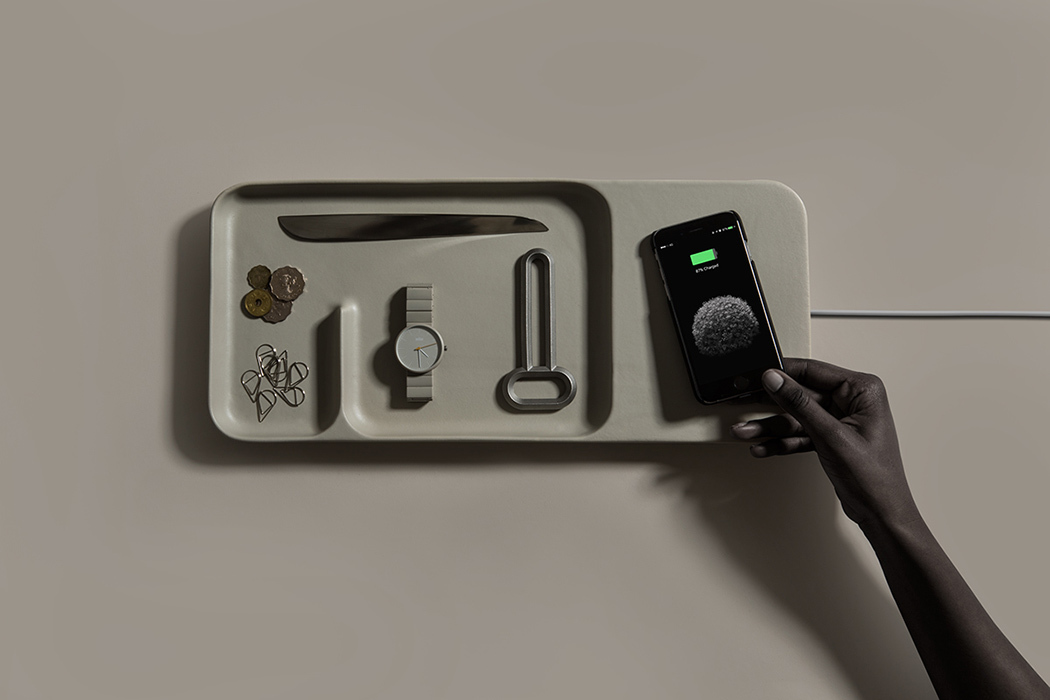 Rechargeable tray，Handmade home，Wireless charging technology，natural，science and technology，