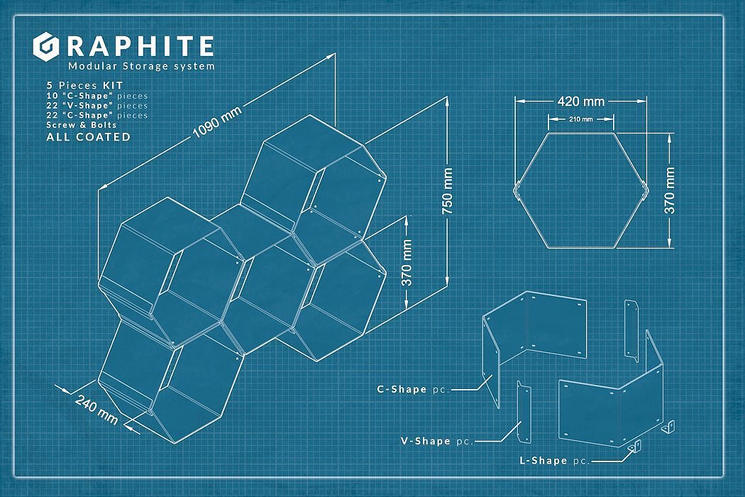 industrial design，modularization，Storage cabinet，Multilateral geometric modeling，