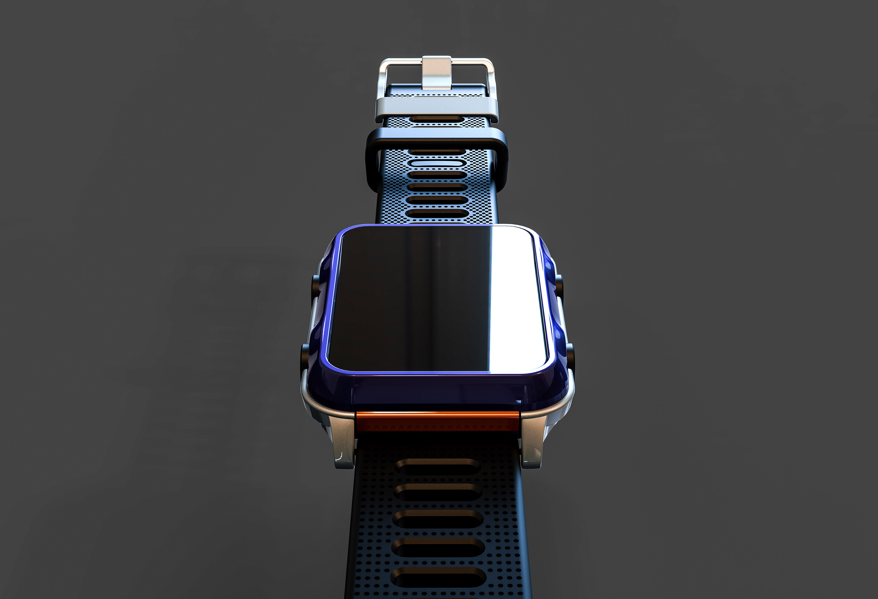 Intelligent Watch，black，3D rendering，