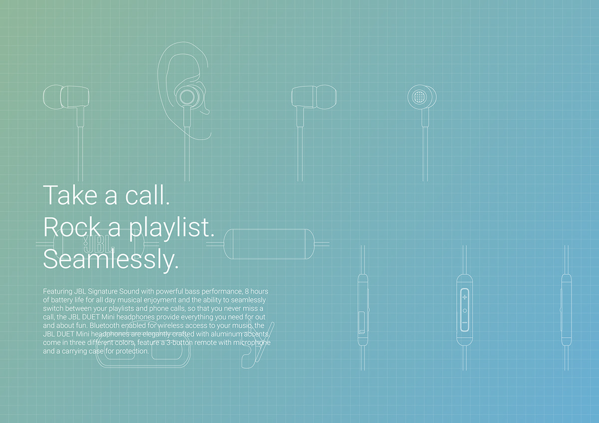 JBL DUET MINI，wireless，headset，design sketch，