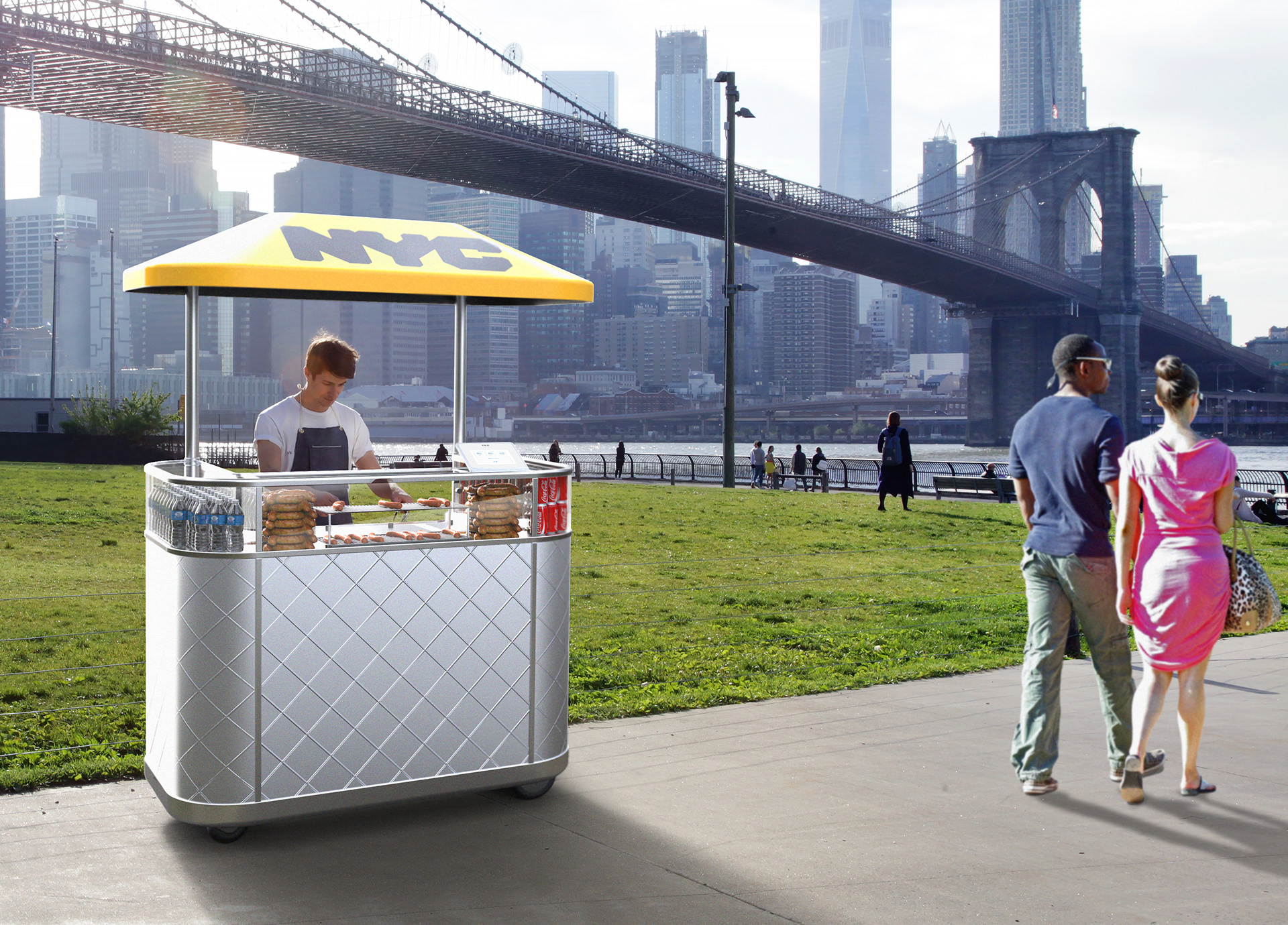 New York hot dog car redesign，Hot dog car，Trolley，industrial design，