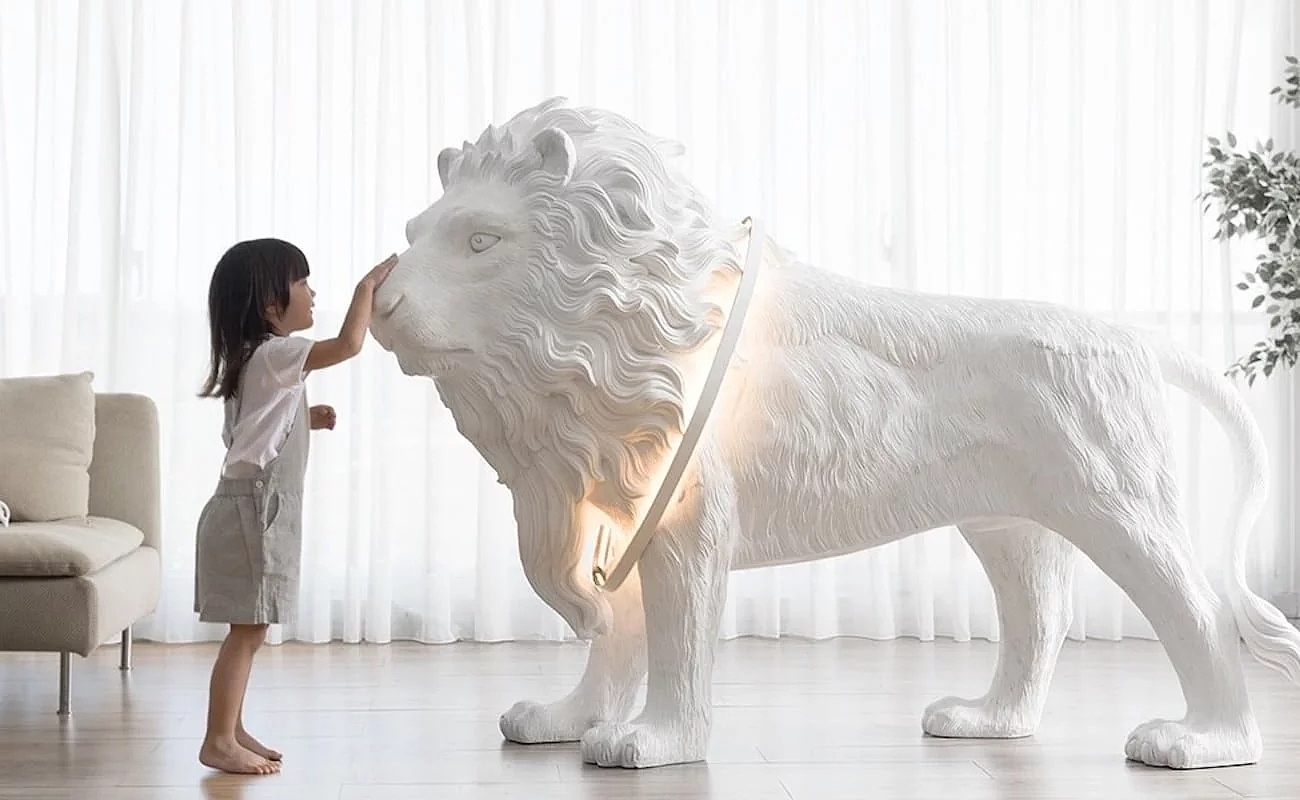 lion，Sculpture，Floor lamp，