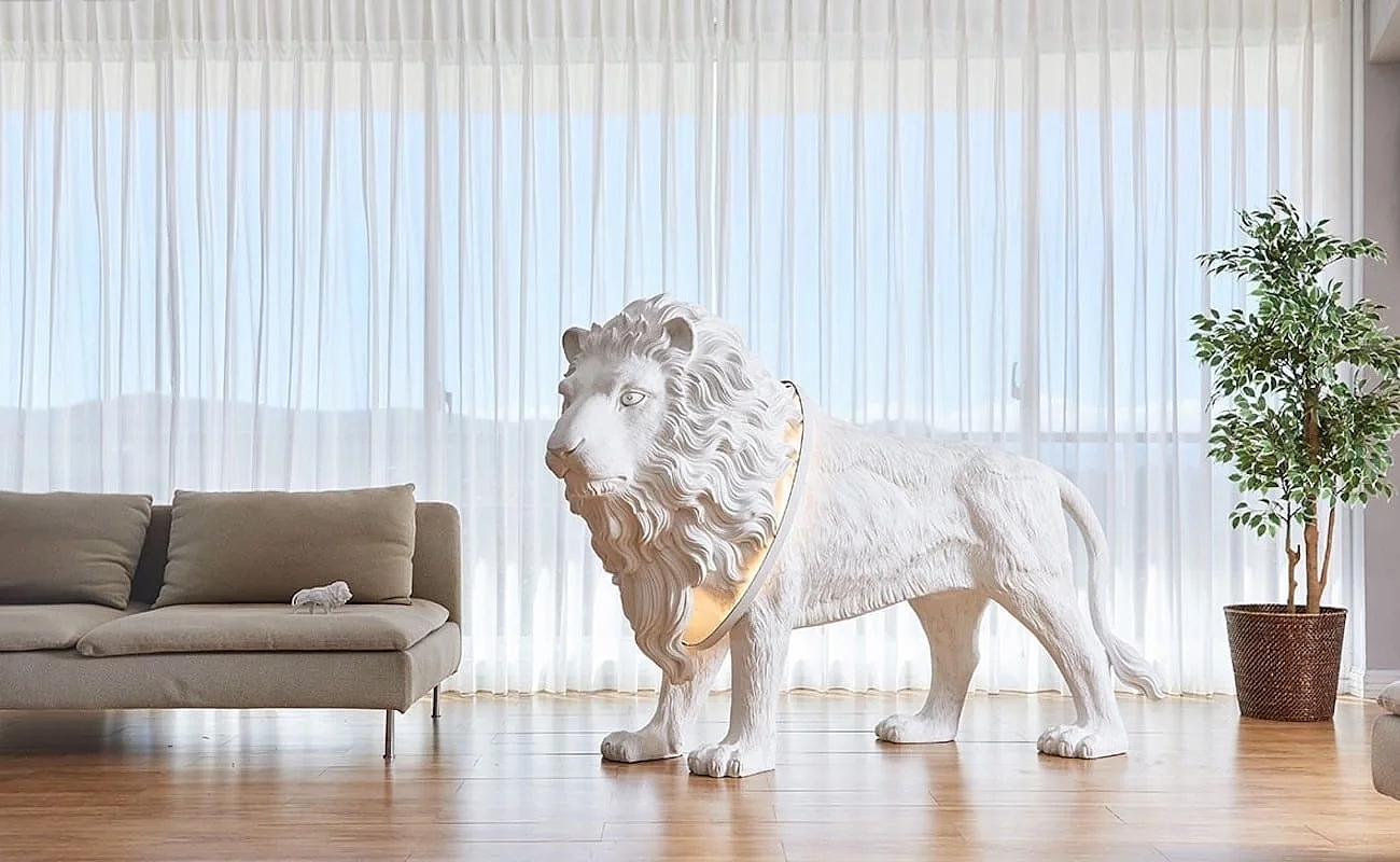 lion，Sculpture，Floor lamp，