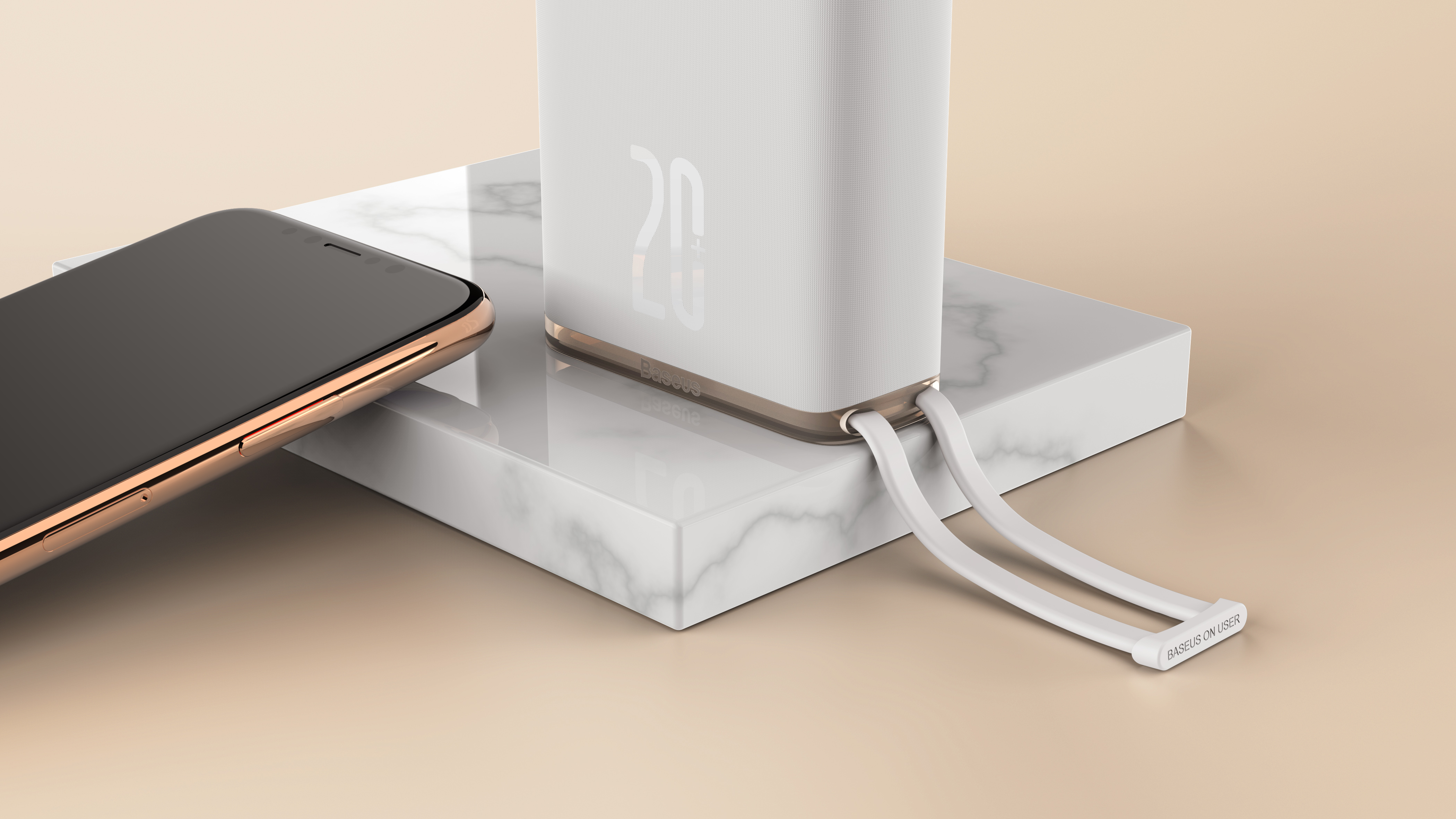 portable source，Fast charging，Telescopic mobile power supply，Hanging rope，twenty thousand，high-capacity，