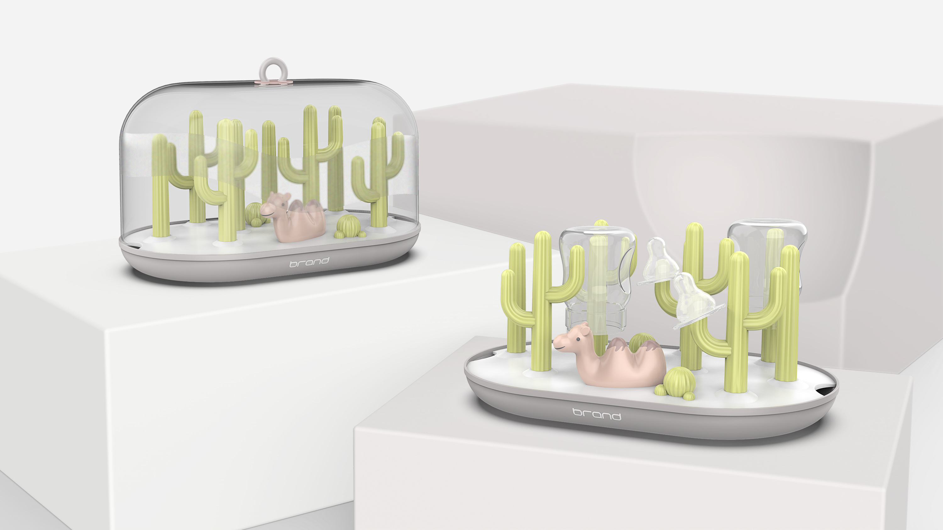 Children's bottle rack - Desert boating, ocean exploration，