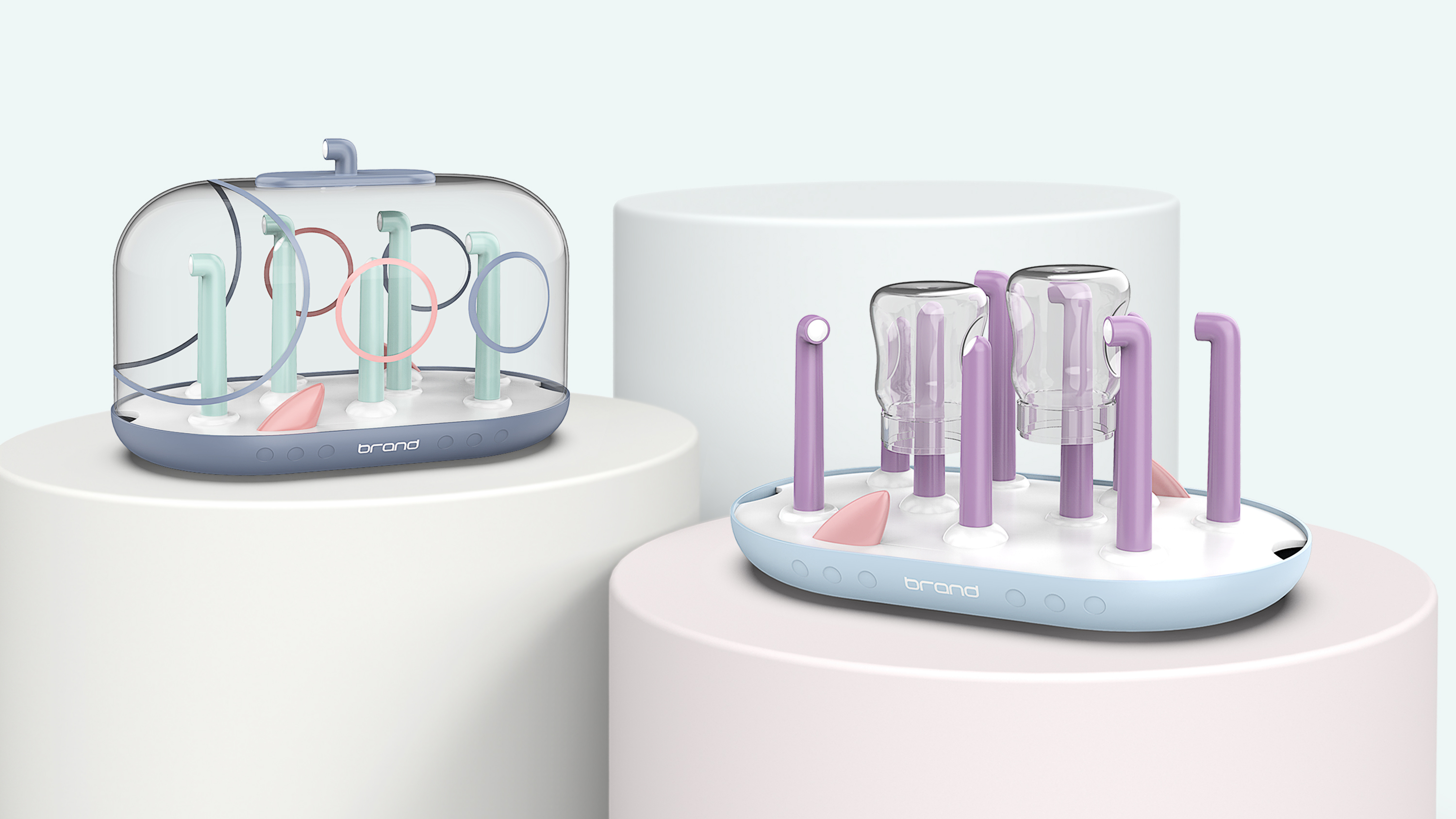 Children's bottle rack - Desert boating, ocean exploration，