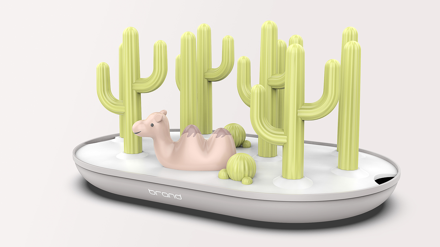 Children's bottle rack - Desert boating, ocean exploration，