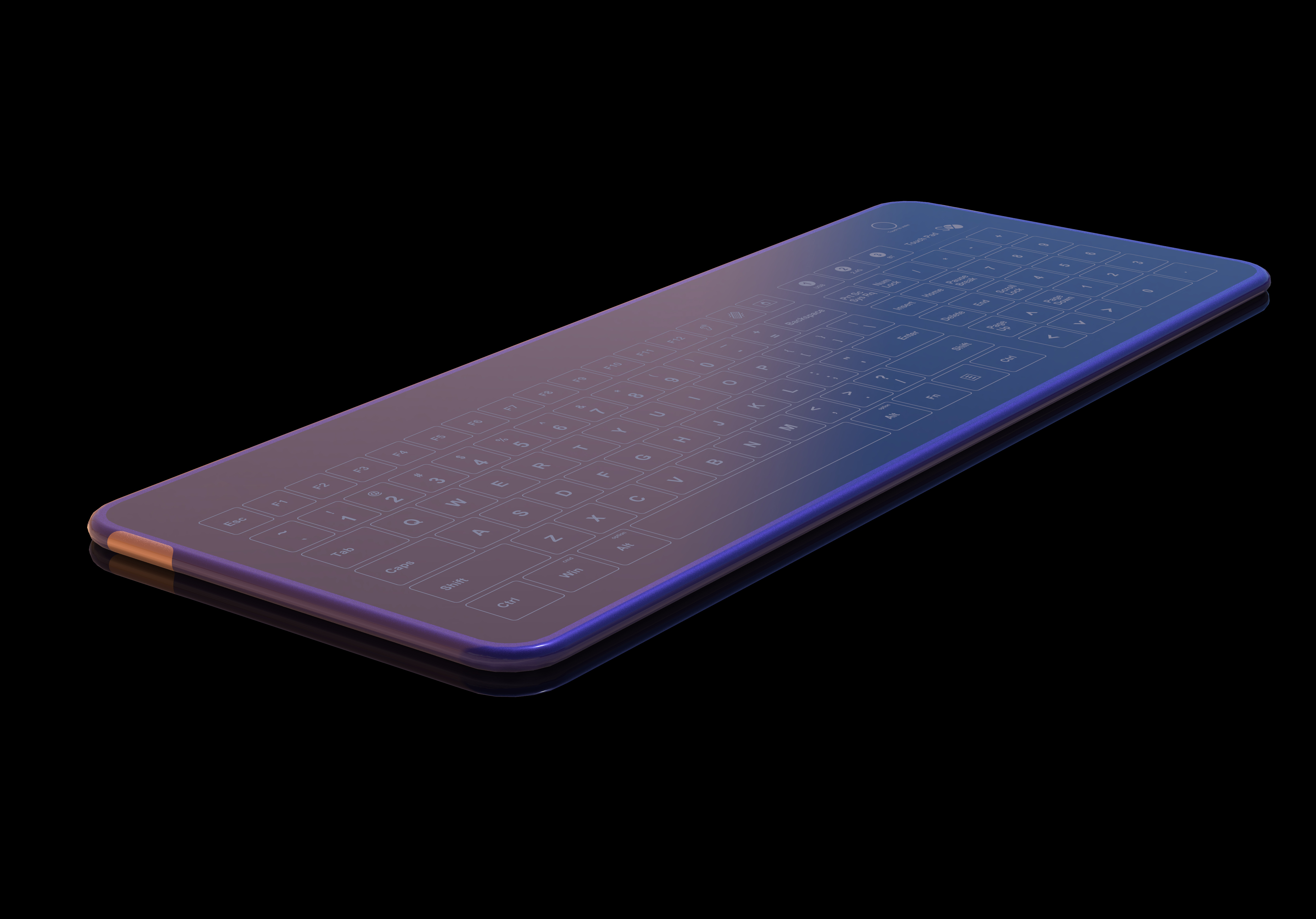 Easy to clean and waterproof keyboard，Touch keyboard，Technology keyboard，Innovative keyboard，Glass keyboard，Touch keyboard，Office keyboard，keyboard，