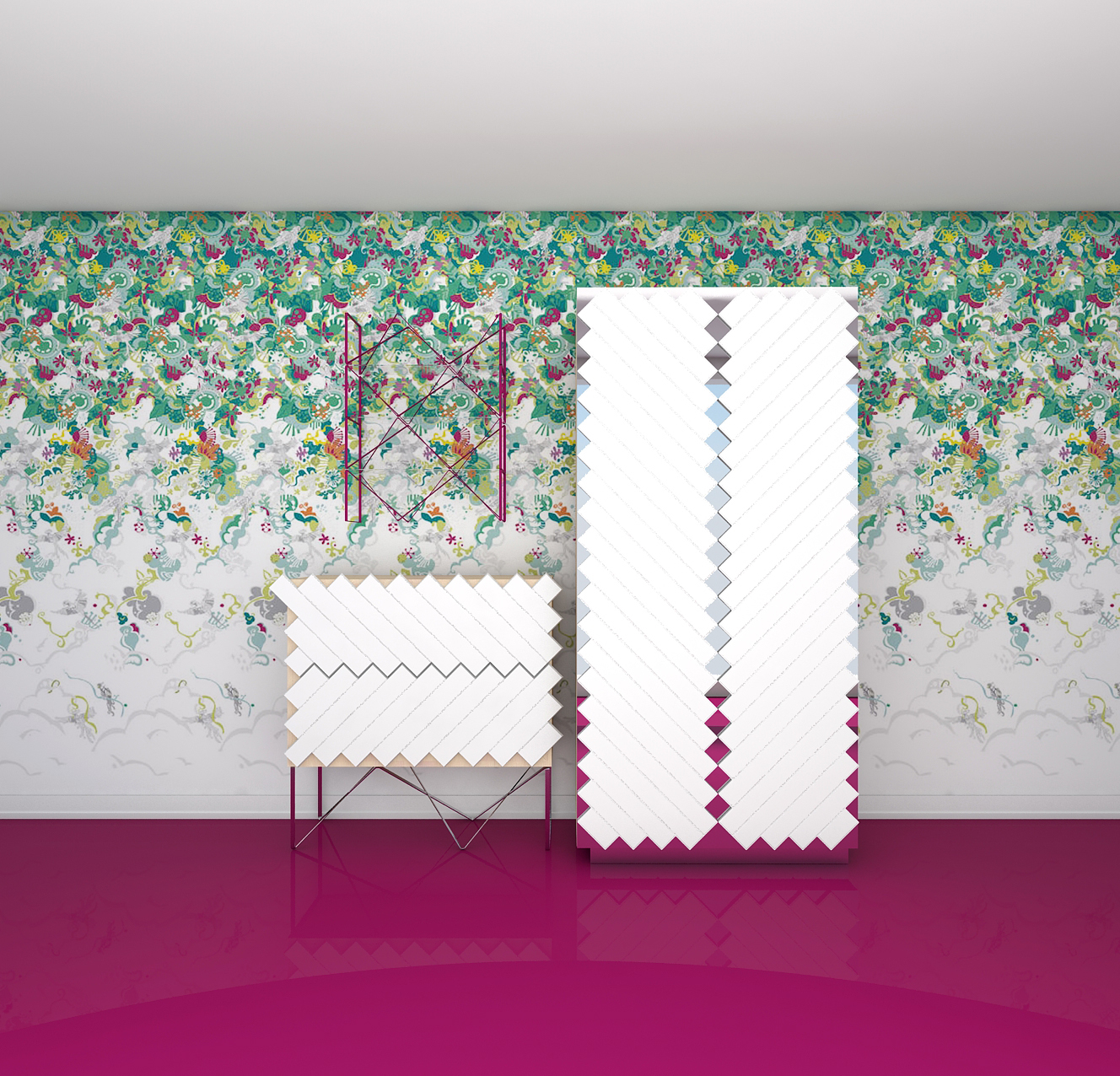 YolochkoY，cupboard，Bookcase，Northern Europe，furniture，