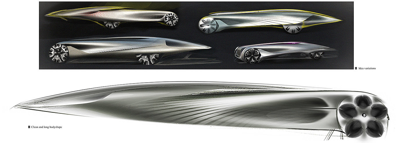 Hand drawn car，Bentley，Automobile design，
