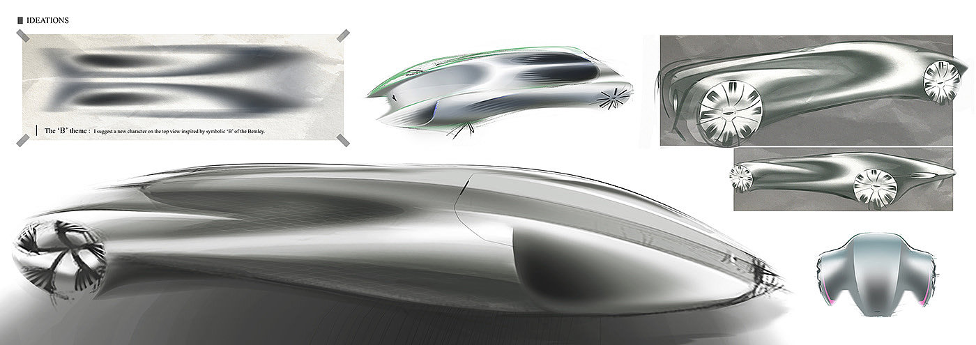 Hand drawn car，Bentley，Automobile design，