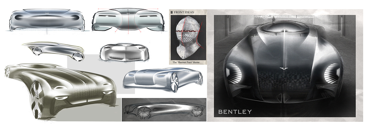 Hand drawn car，Bentley，Automobile design，