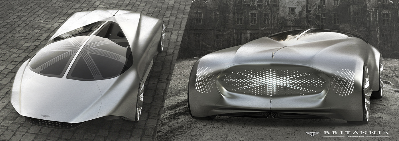 Hand drawn car，Bentley，Automobile design，