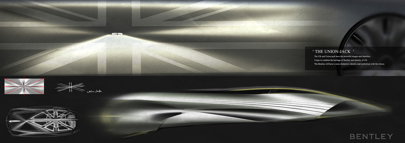 Hand drawn car，Bentley，Automobile design，