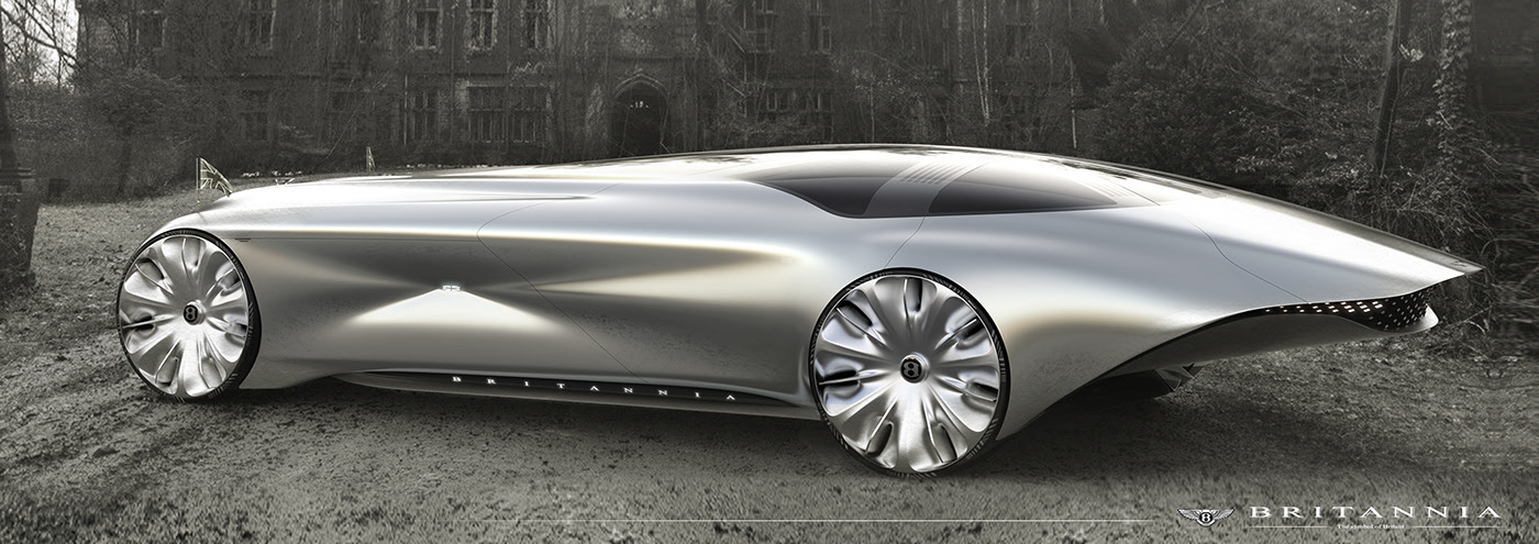 Hand drawn car，Bentley，Automobile design，