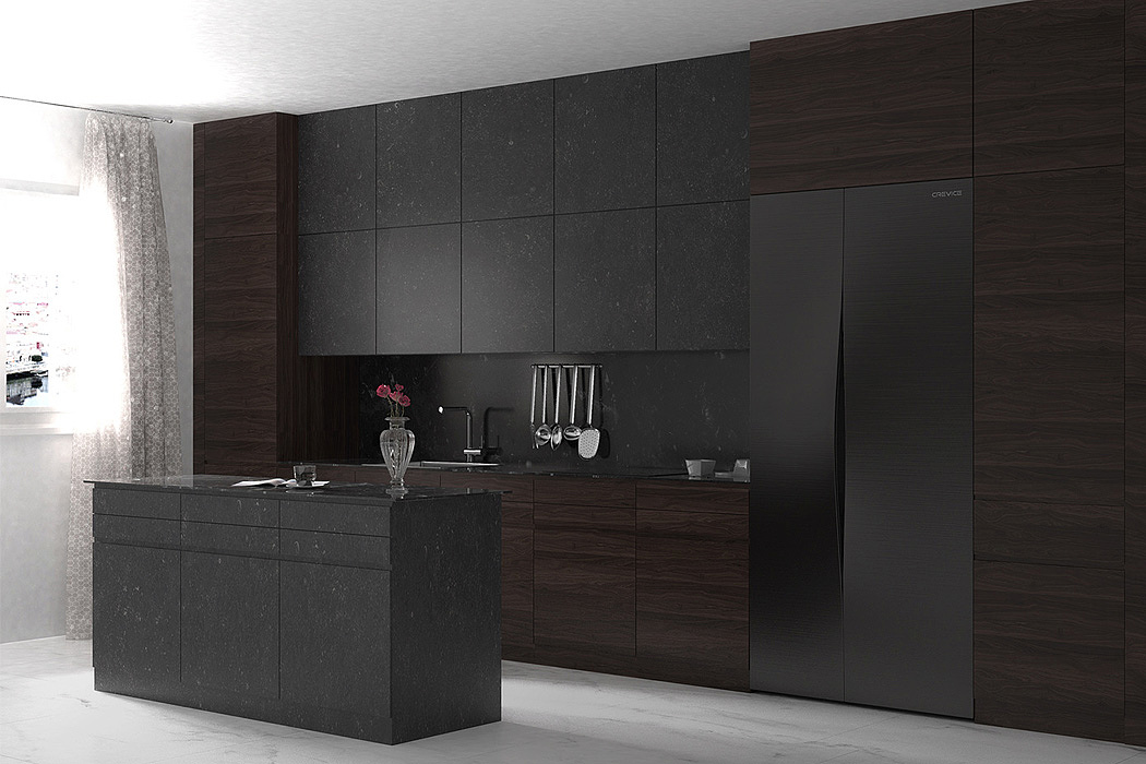 Matte black，furniture，Crevice，Refrigerator，
