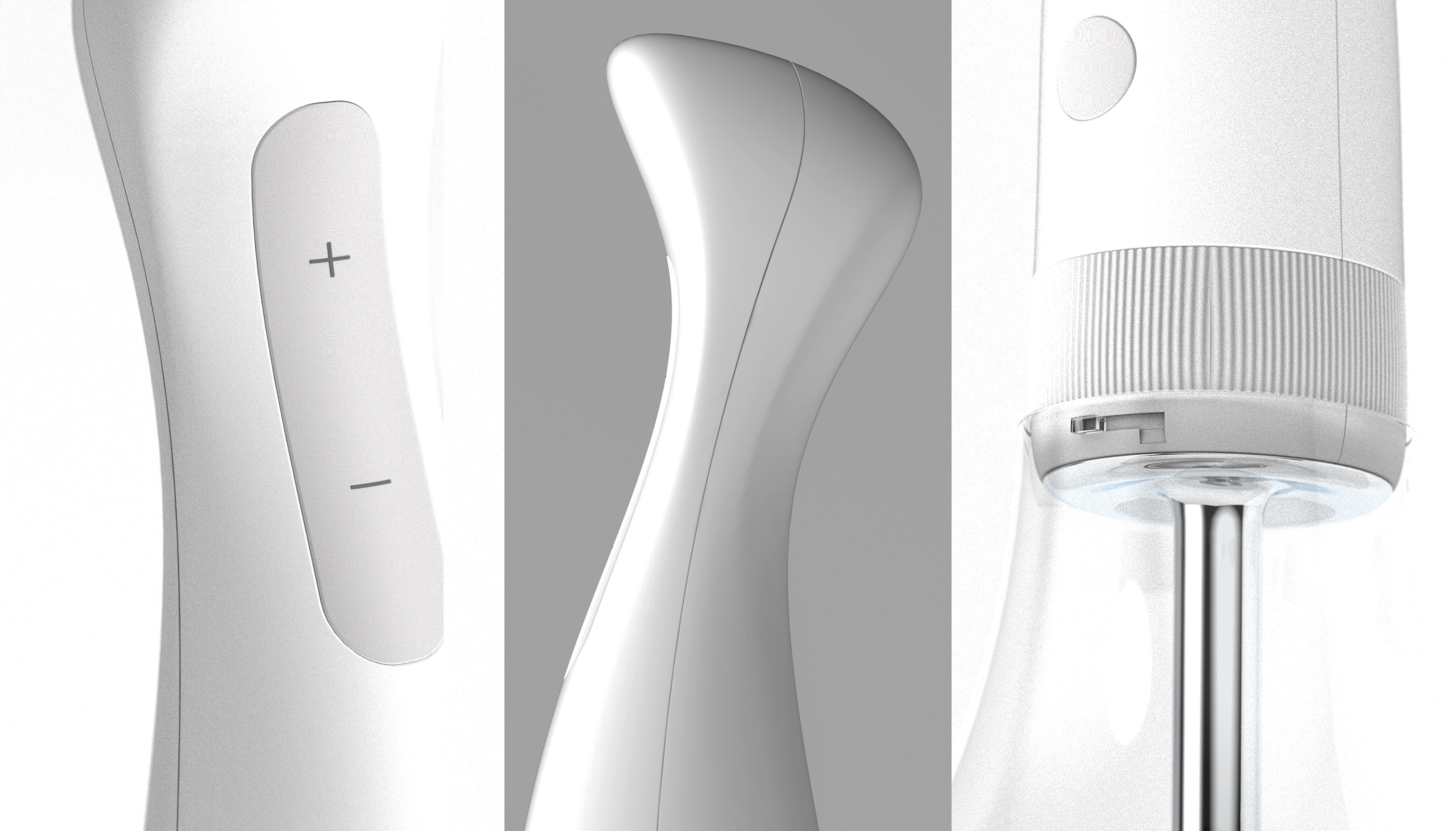 Rotary hand mixer，white，Glass，