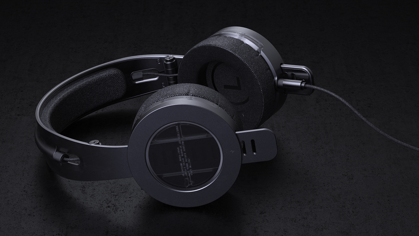 3D modeling，black，Earphone design，