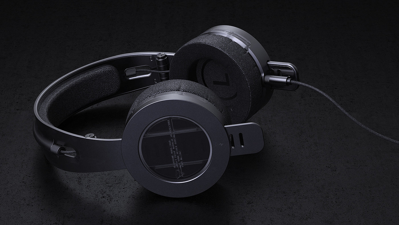 3D modeling，black，Earphone design，