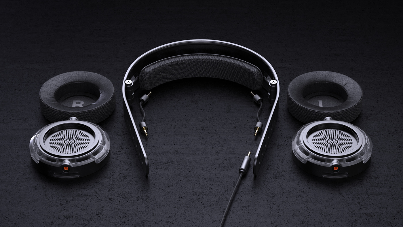 3D modeling，black，Earphone design，