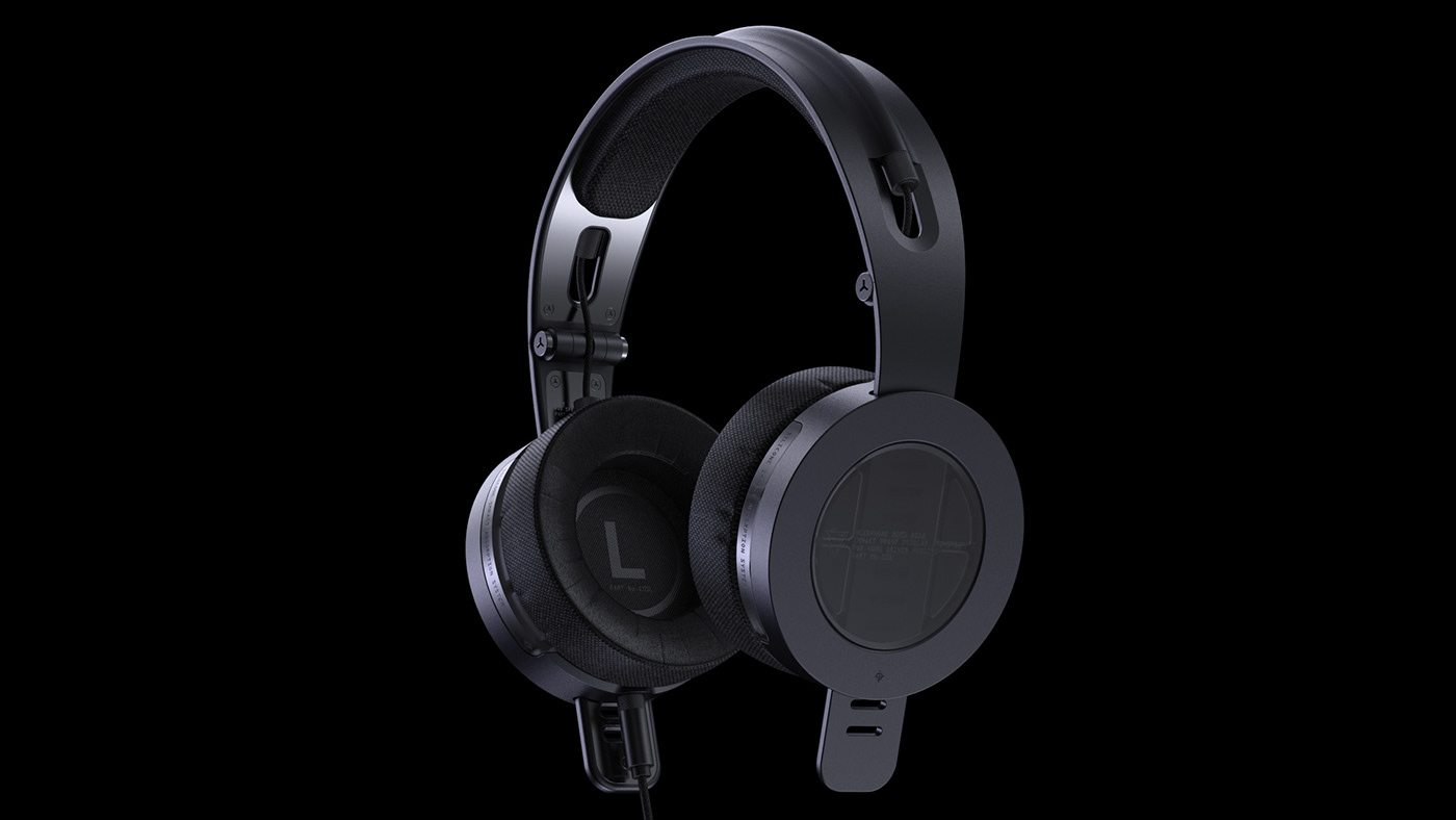 3D modeling，black，Earphone design，