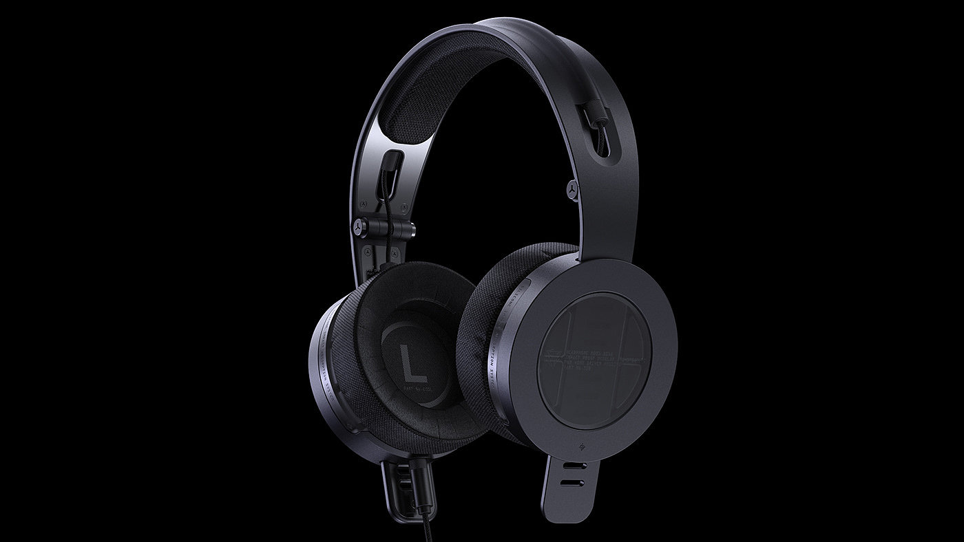 3D modeling，black，Earphone design，