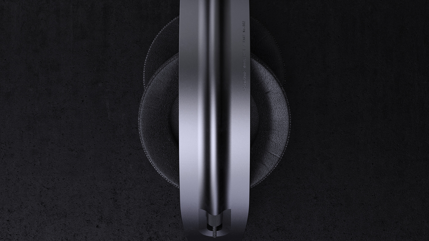 3D modeling，black，Earphone design，