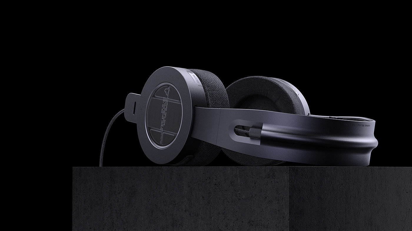 3D modeling，black，Earphone design，