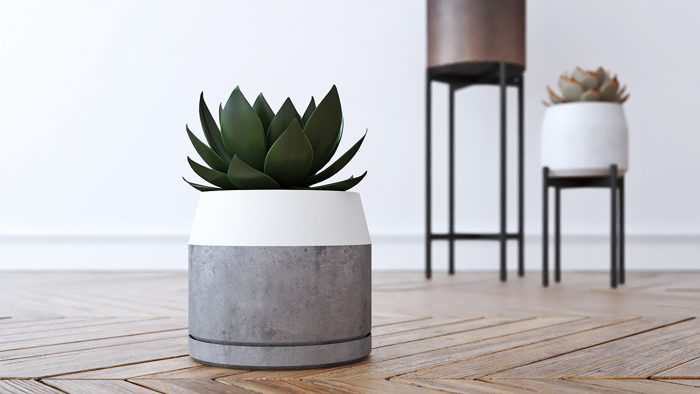 Flowerpot，concrete，Industrial wind，