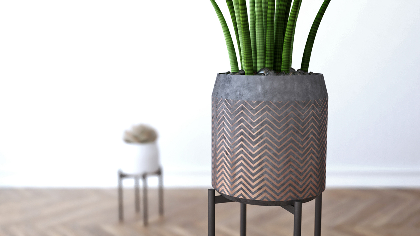 Flowerpot，concrete，Industrial wind，