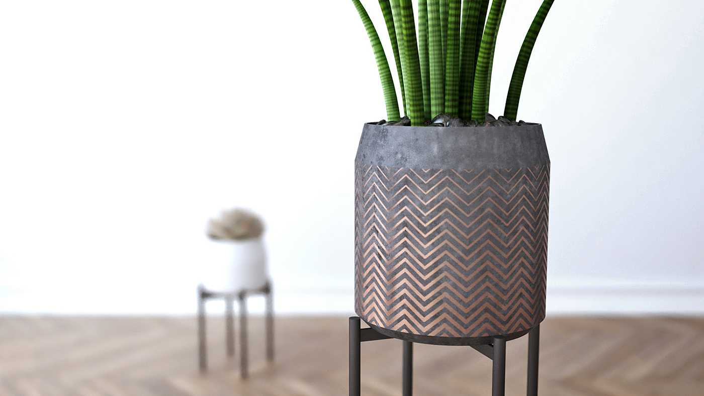 Flowerpot，concrete，Industrial wind，