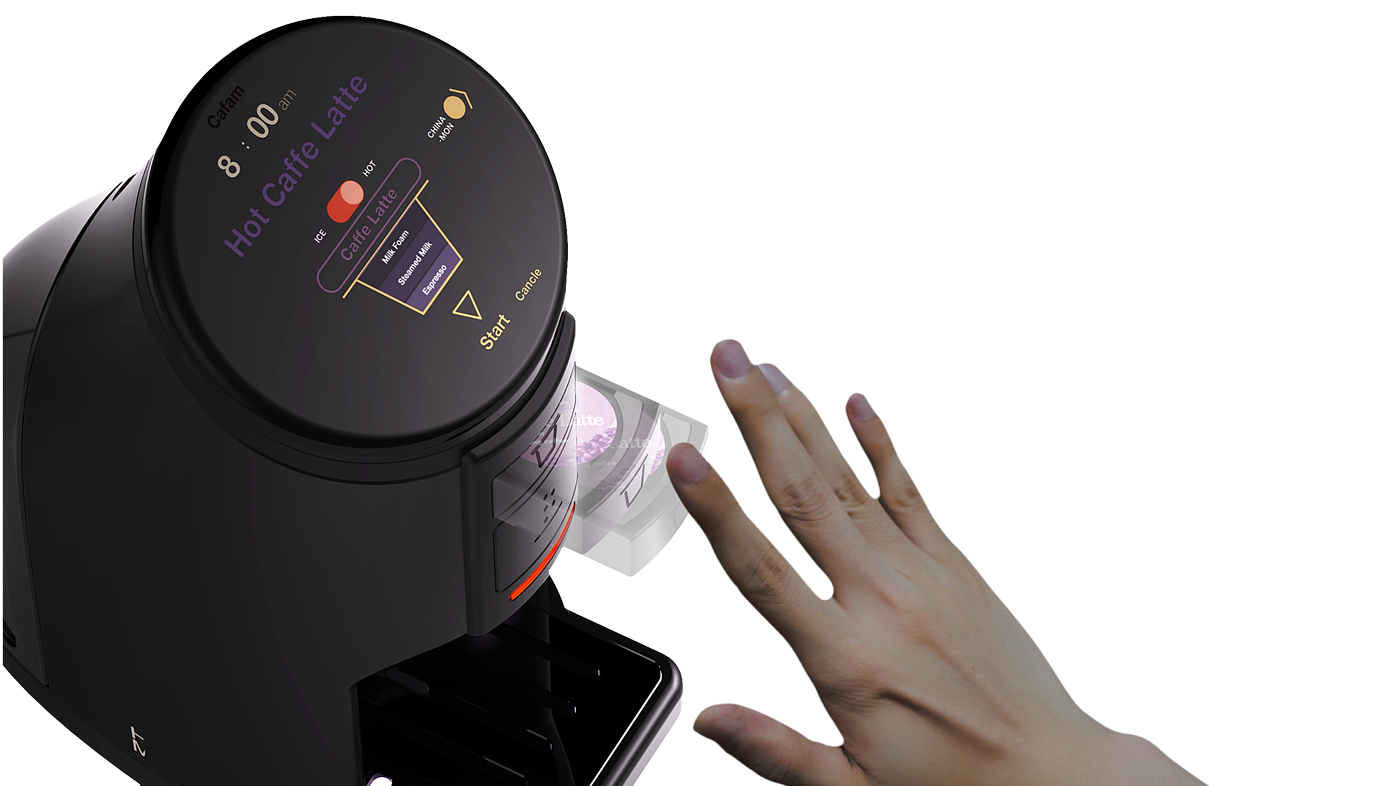 Reciprocal design，industrial design，Internet of things capsule coffee machine，Cafam，Coffee machine，