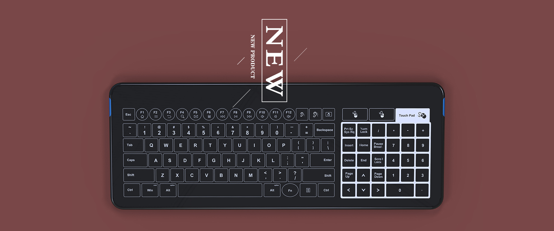 Easy to clean and waterproof keyboard，Touch keyboard，Technology keyboard，Innovative keyboard，Glass keyboard，Touch keyboard，Office keyboard，keyboard，