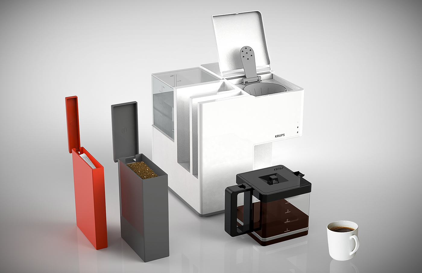 KRUPS，Coffee machine，white，