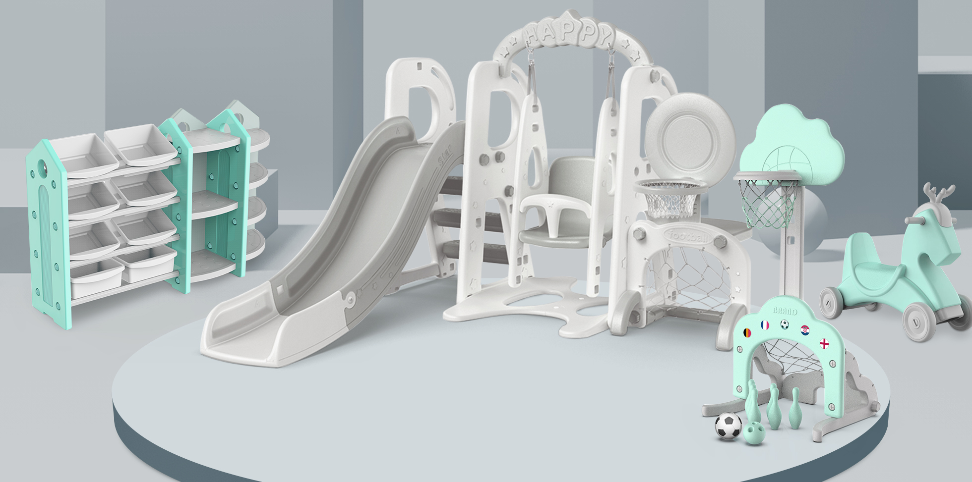 letter，Football，Basketball，Slide，play，baby，children，Children's slide，