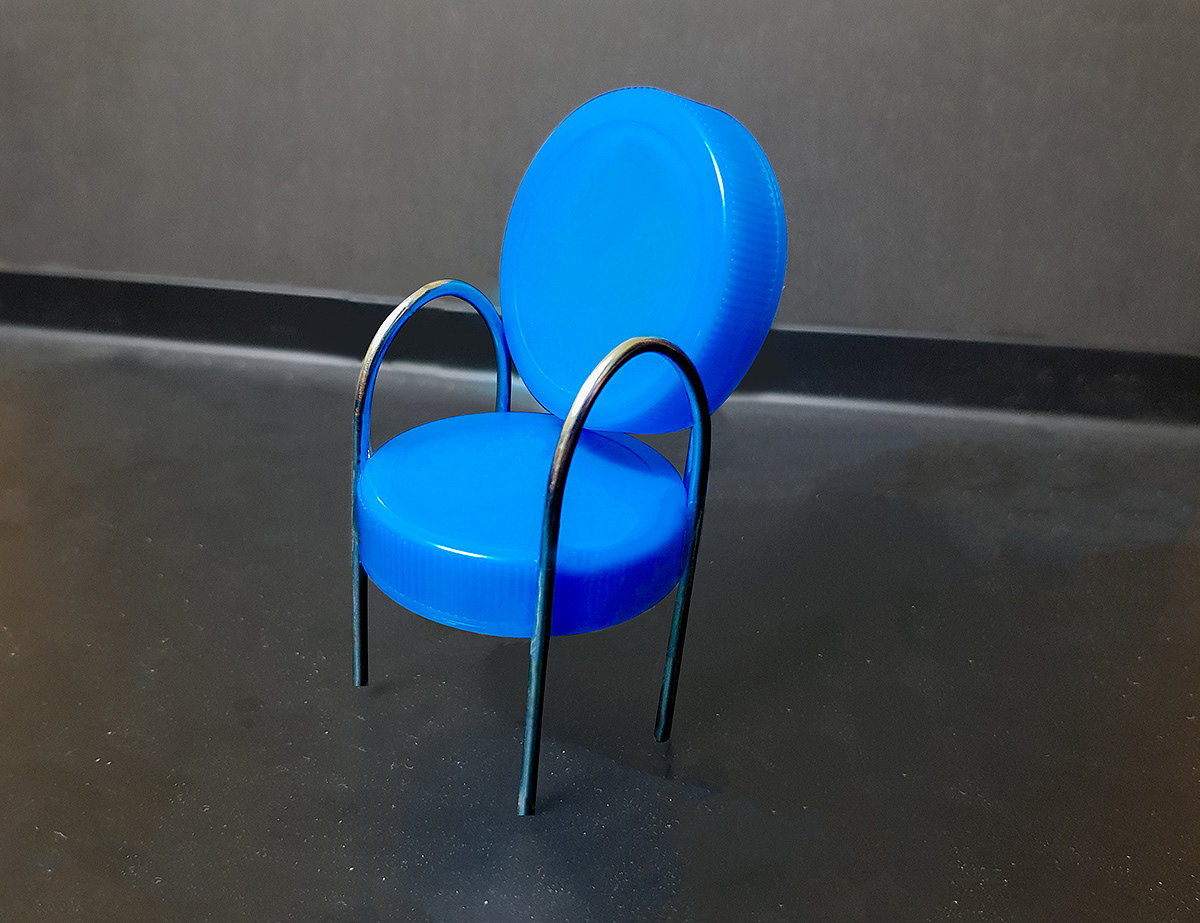 modelling，chair，Metal，bottle cap，