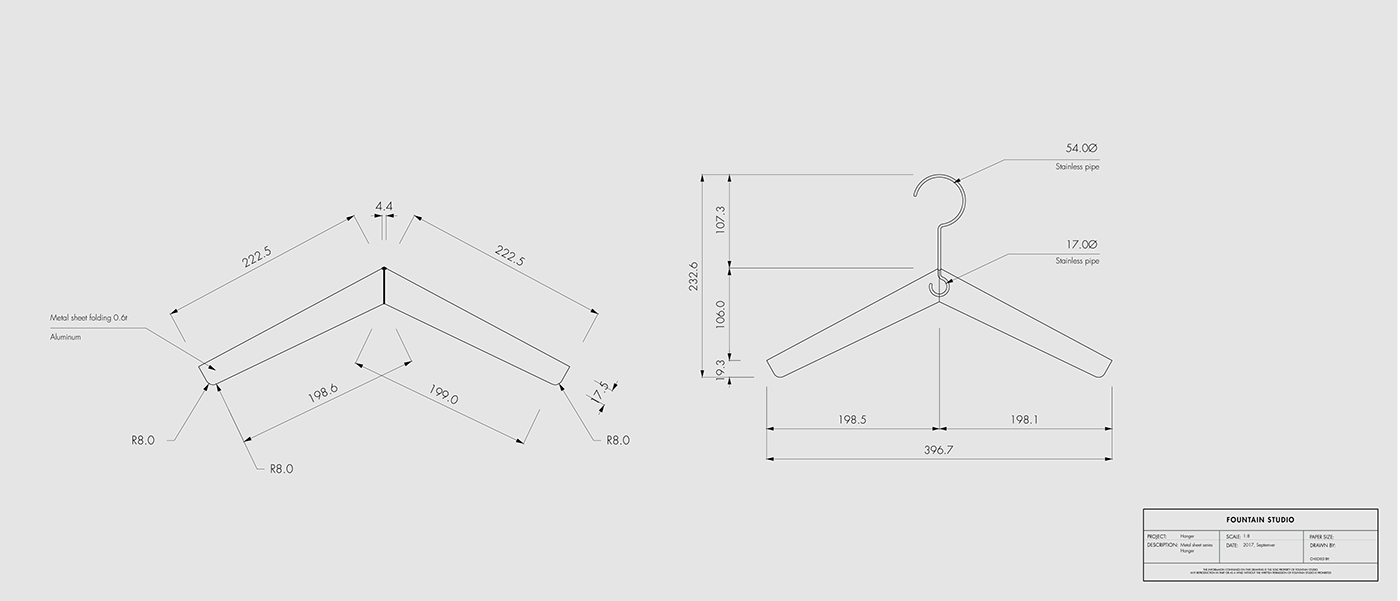 Household products，Minimalist，fold，Metal，coat hanger，