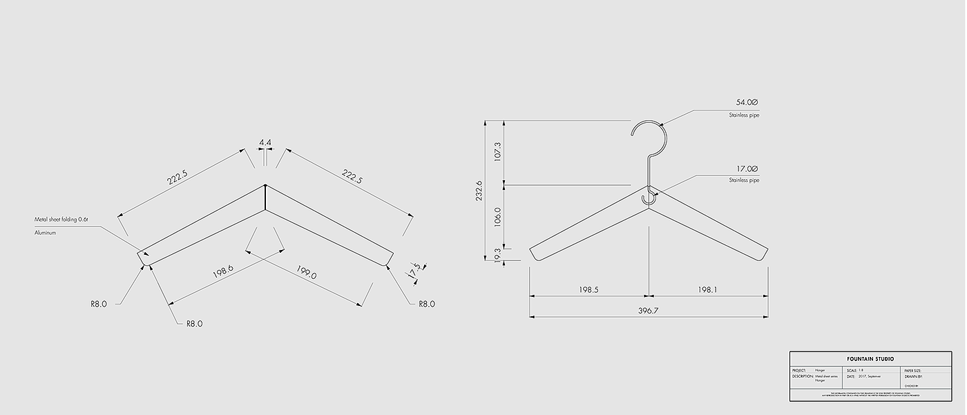 Household products，Minimalist，fold，Metal，coat hanger，