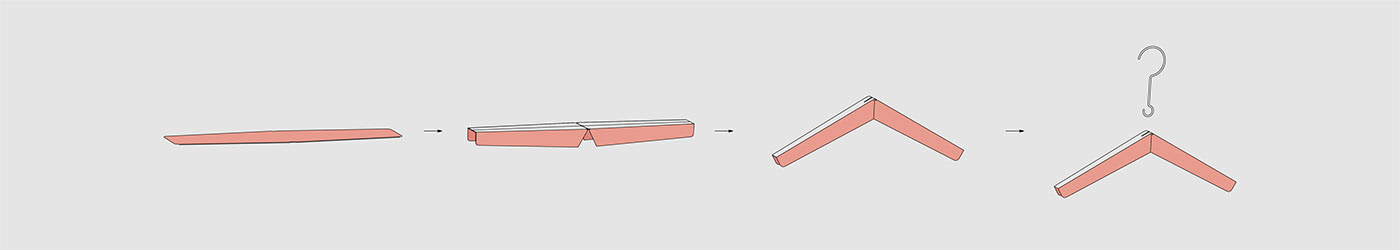 Household products，Minimalist，fold，Metal，coat hanger，