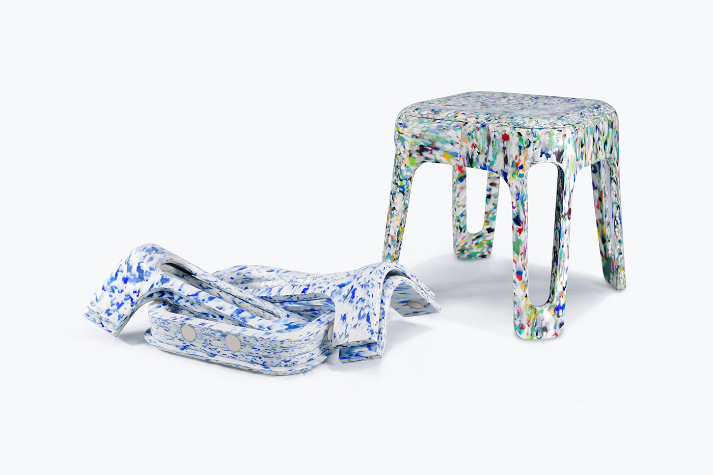 furniture design ，Recycled materials，stool，