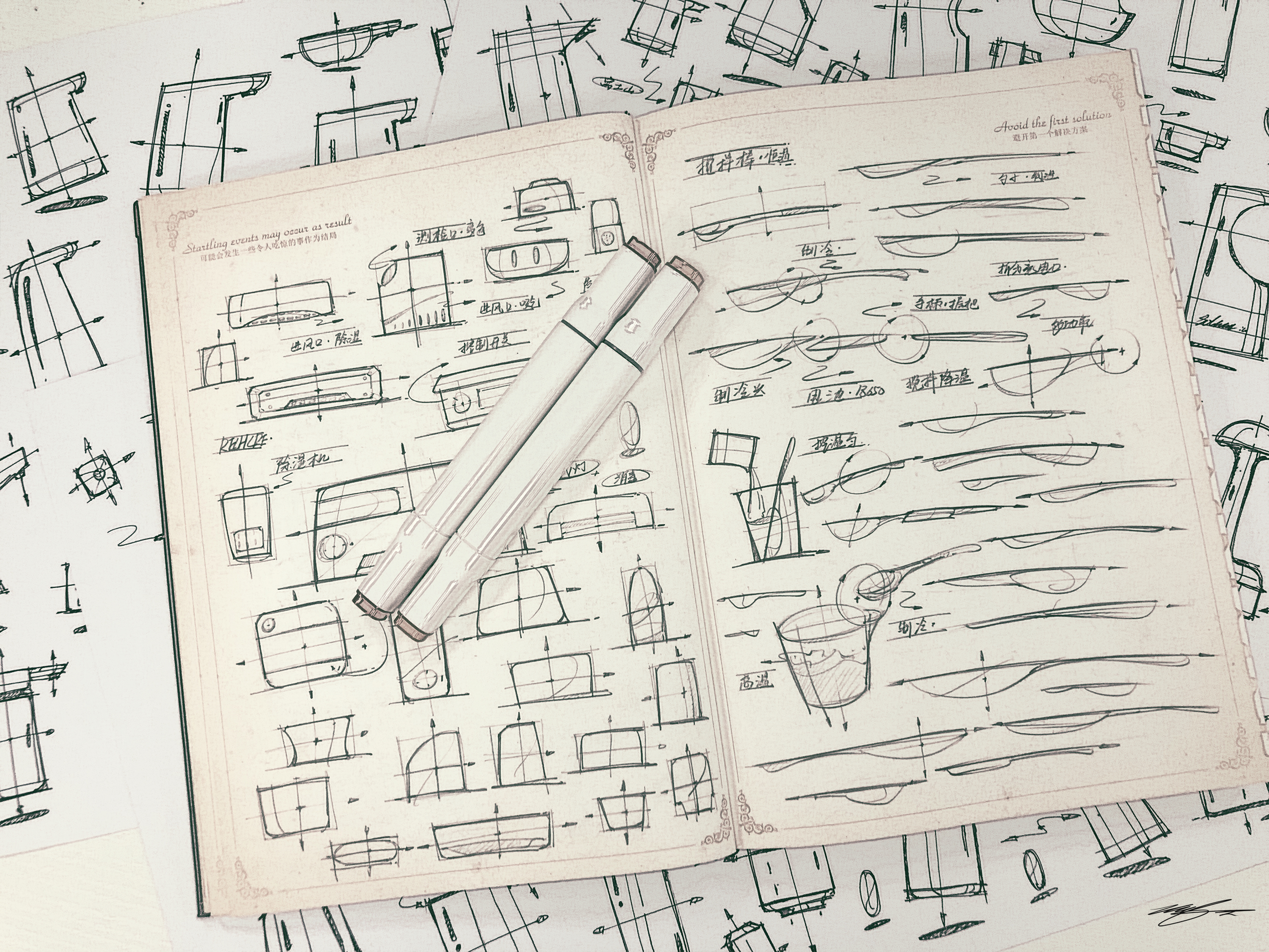 Hand drawn，sketch，Hand drawn book，