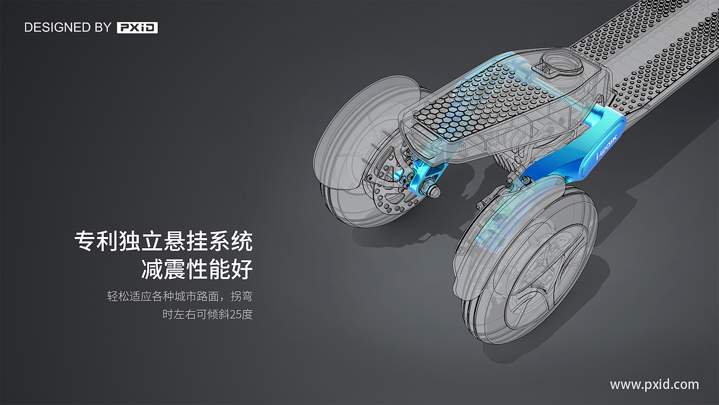 Scooter，Design of electric scooter，Electric vehicle design，Motorcycle design，Design of transportation tools，pxid，Product oriented industrial design，