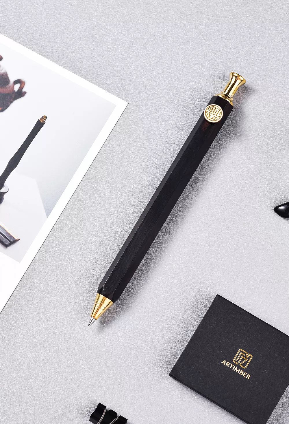 Craftsman，original，Cultural creation，Mahogany，Stationery，Colorful wood，