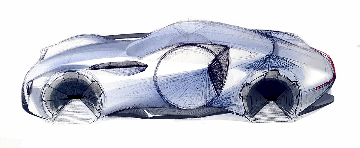 000's Sketsch，Automobile design，Hand drawn，