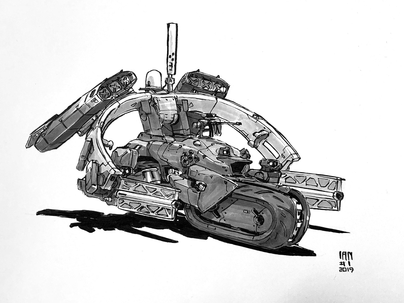 Inktober 2019，Hand drawn，Automobile design，Line，