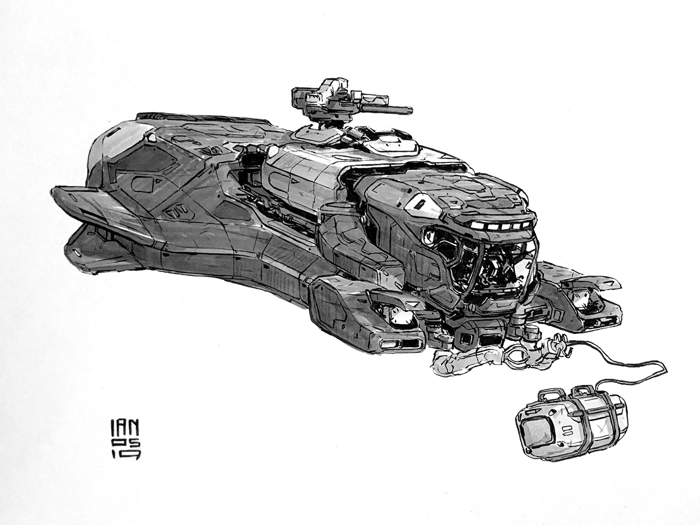 Inktober 2019，Hand drawn，Automobile design，Line，