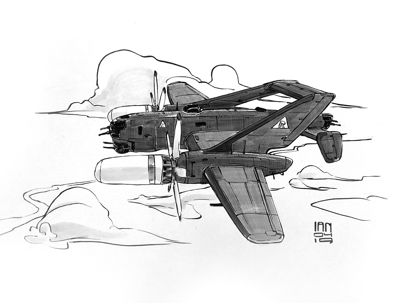 Inktober 2019，Hand drawn，Automobile design，Line，